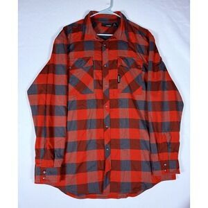 Truewerk Tech Flannel Shirt Men XXL Red Buffalo Plaid Long Sleeve Button Up Snap